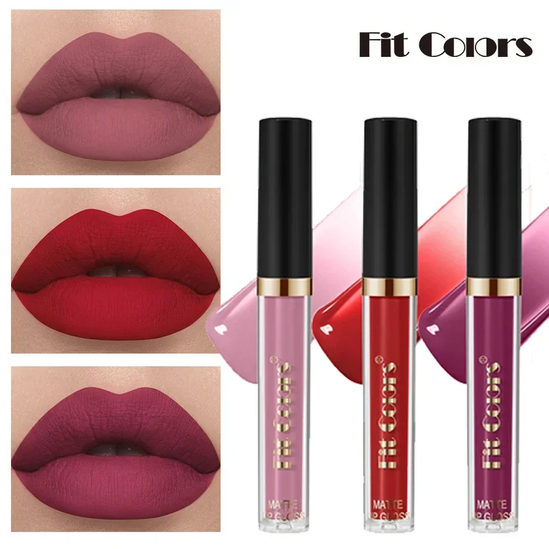 صالح الألوان طويلة الأمد ماتي أحمر الشفاه غير عصا ترطيب ملمع الشفاه تجميل ضد الماء الشفاه الصقيل مثير الأرجواني أحمر الشفاه #1