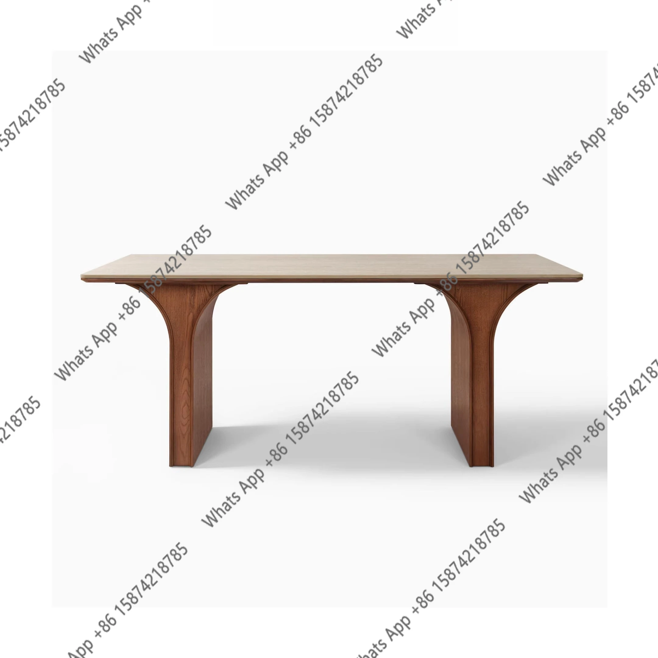 Medieval style solid wood designer rock slab cave stone dining table wabi sandy style retro rectangular dining table American co