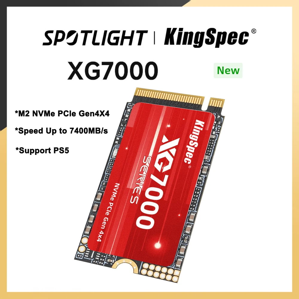 kingspec-内蔵ソリッドステートディスク、ps5用ssdドライブ、ラップトップ、pc、7400-mbps、m2-ssd、nvme、m2-2242、4テラバイト、2テラバイト、1テラバイト、40x4