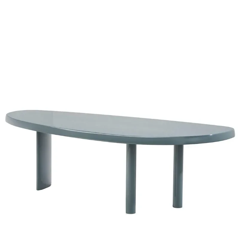 

Simple solid wood desk, oval computer table, cream style negotiation table, creative designer special-shaped desk and chair