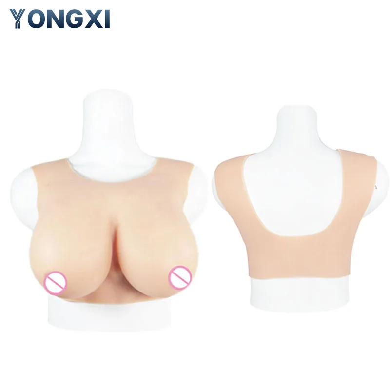 YONGXI Silk Floss/Silicone Breathable Back Hollowing Breast Fake Artificial Boobs for a Mastectomy or Transgender Crossdresser