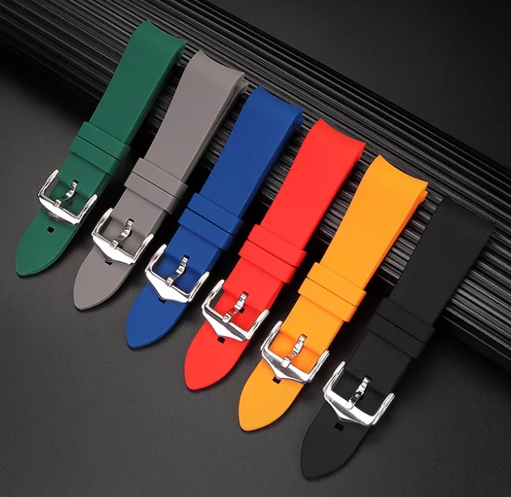 Rubber Silicone Strap for Seiko Citizen for Omega Universal Arc Curved End Diving Sport Bracelet Watch Band 18mm 20mm 22mm 24mm