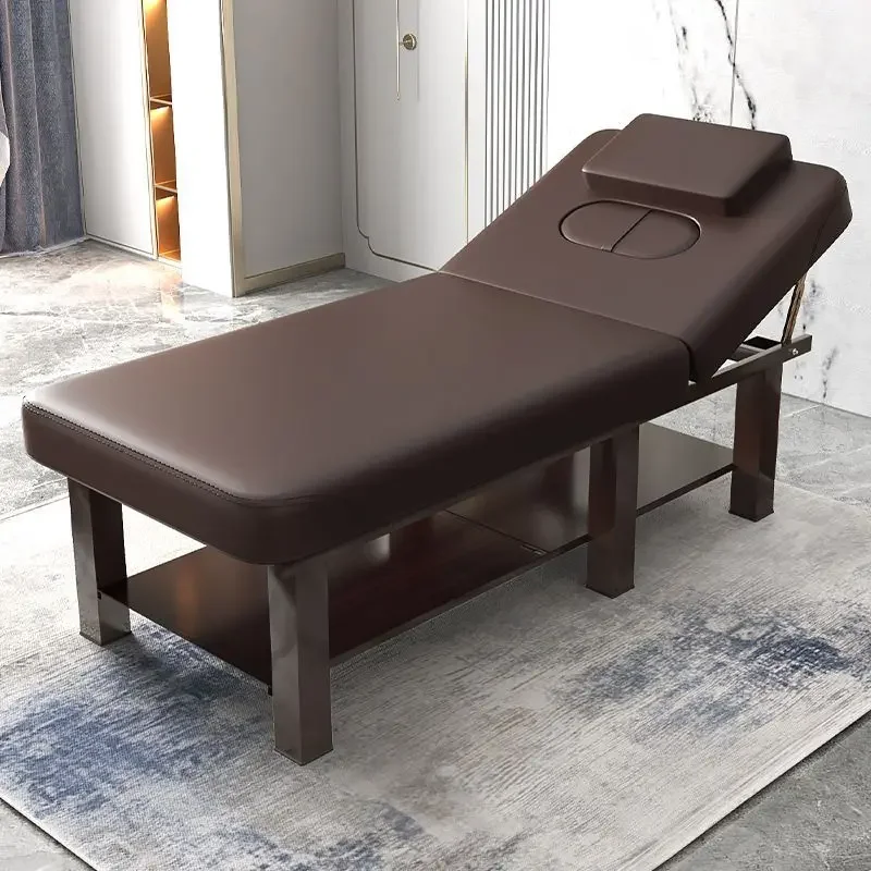 

Cosmetic Massage Bed Artificial Leather Brown Beauty Studio Stretchers Eyelash Spa Furniture Hospital Camilla Para Lashista
