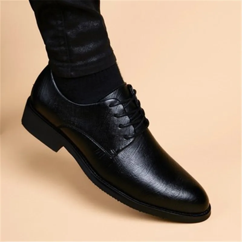 Gentleman men\'s genunine leather business casual shoes really top grade leather excellent quality shoes men wedding shoes