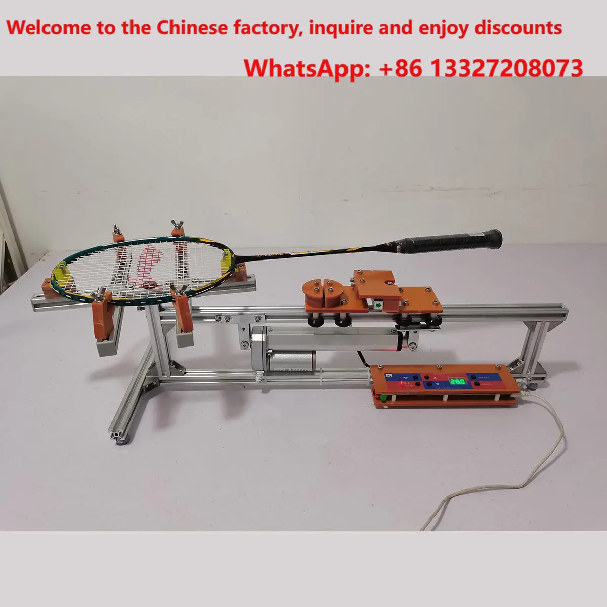 Manufacturer direct sales intelligent digital display electric badminton racket threading machine/pulling machine