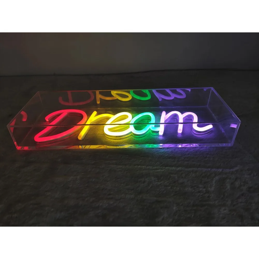 Insegne al neon da sogno Insegne al neon da sogno per la decorazione della parete Insegne luminose Insegne luminose con interruttore di alimentazione USB al neon colorato