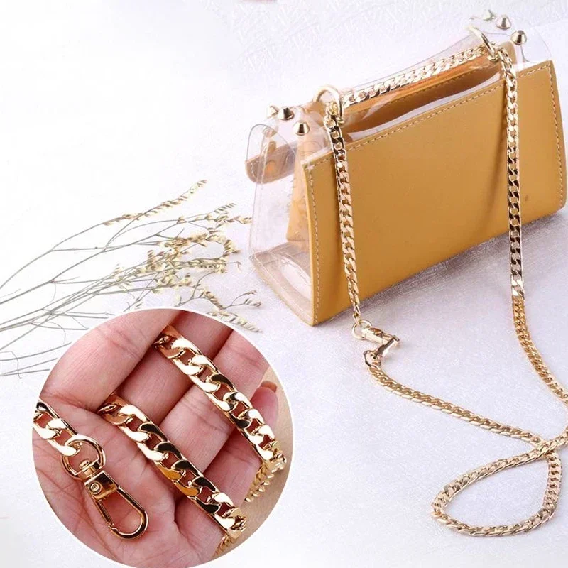 

120cm Metal Aluminum Bag Chain Replacement Parts Accessories for Hand-Woven Shoulder Handbag DIY Replacement Chains Accessories