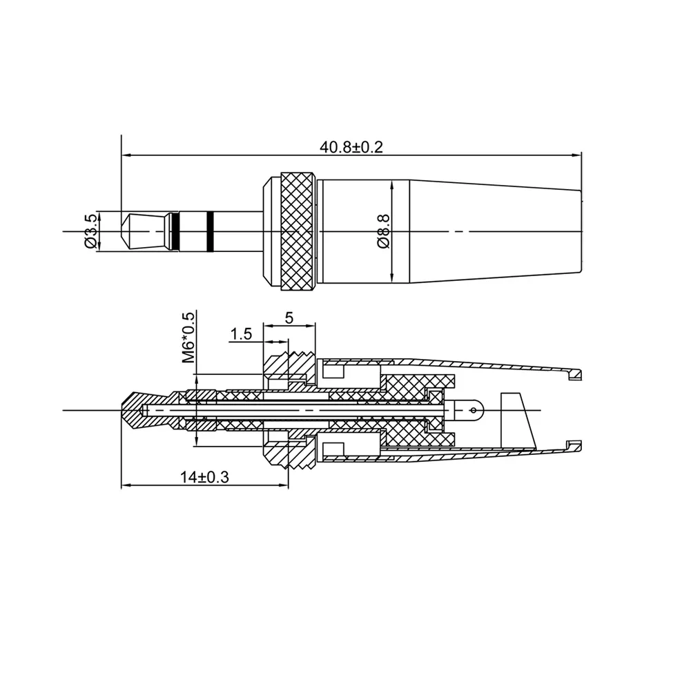 Złącze wtykowe stereo 3,5 mm zamiennik do kabla mikrofonowego bezprzewodowego Adapter audio Wtyczka mikrofonu