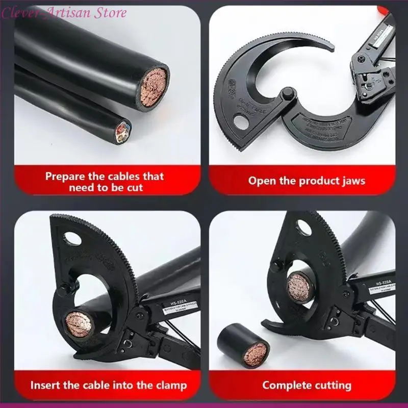 

E06B Labor Saving Ratcheting Cable Cutter Insulated Wire Cutting Pliers Professional Ratcheting Crimper Terminal Crimper Tool