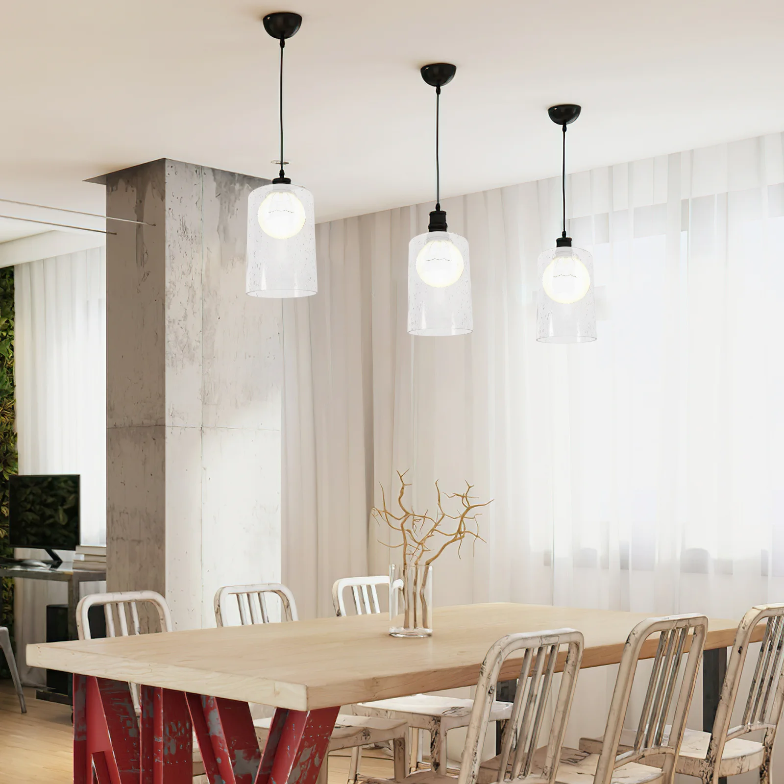 

2Pcs Premium Glass Lamp Shade Modern Design Cylinder Light Cover for Various Occasions Home Decoration Replacement