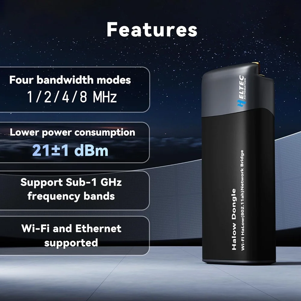 Heltec Wi-Fi HaLow ドングル 915Mhz ワイヤレス ネットワーク ブリッジ 1km 長い伝送範囲 IEEE 802.11ah ワイヤレス イーサネット ジャンパー