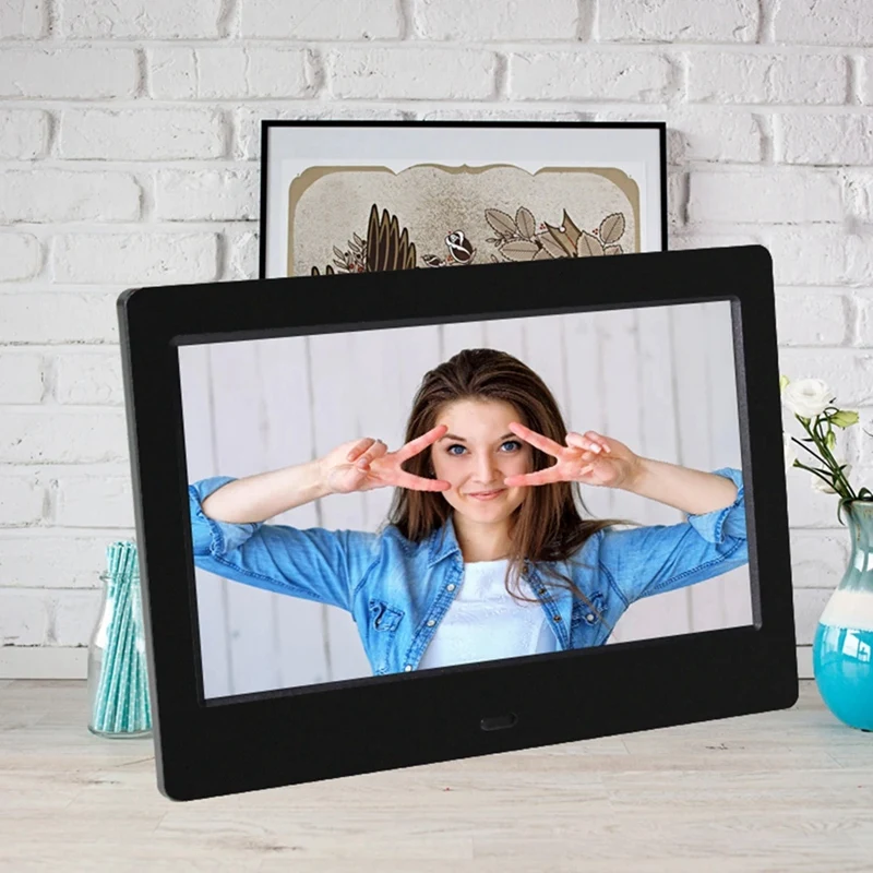 7 Inch HD Digital Photo Frame 800x480 LED Smart Electronic Photo Album LCD Photo Frame with Remote Control-US Plug A-ABFT