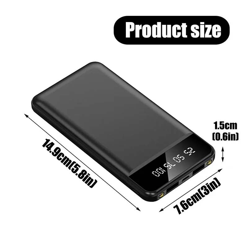 

Портативный внешний аккумулятор с 2-мя Usb-портами, 50000 мАч