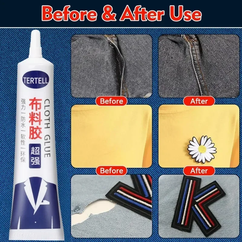 6/1PCS Multi-Purpose Leather Fabric Adhesive Diy Fabric Sewing Glue Quick-drying & Repair for Clothes Shoes Denim Faux Leather