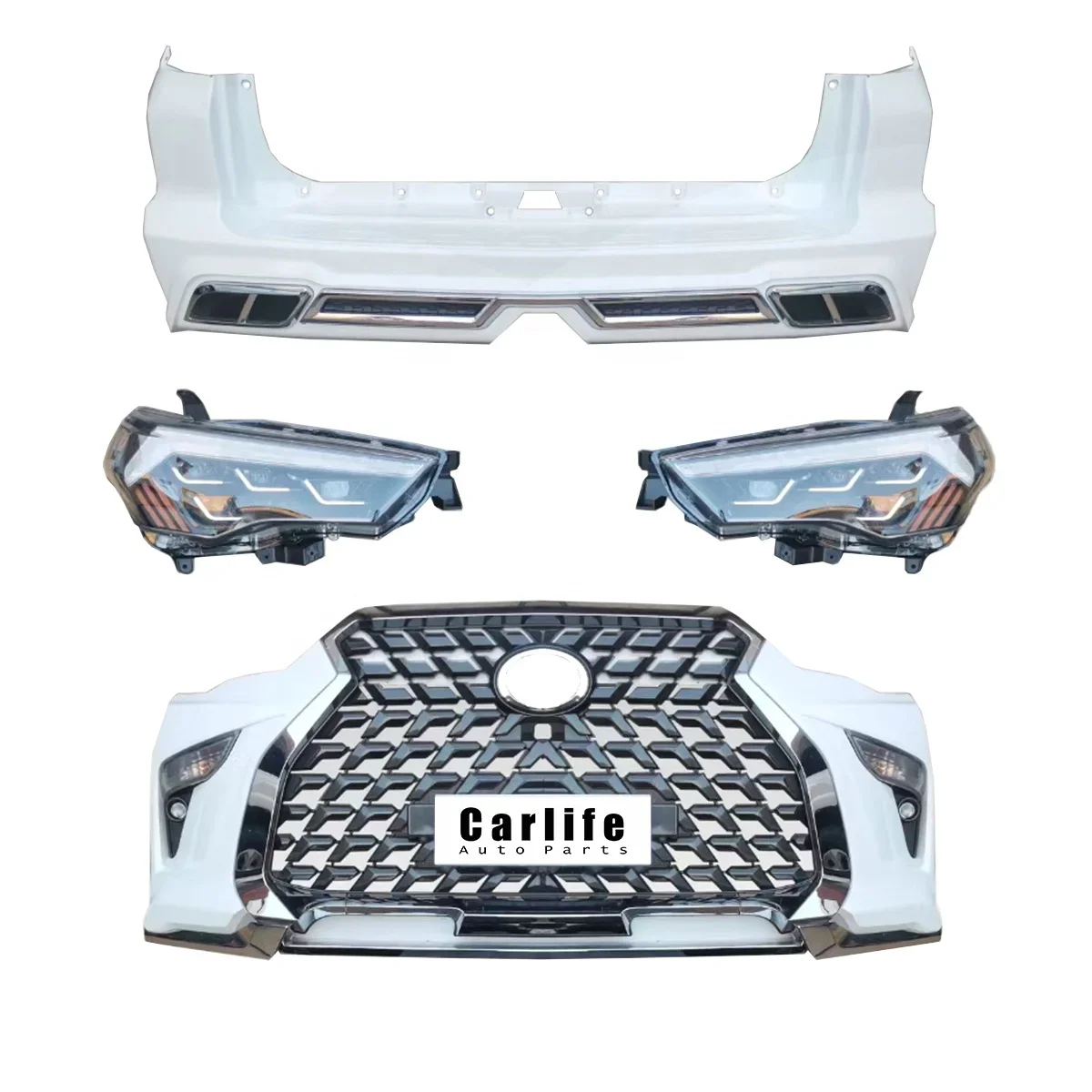 High quality PP material bumpers for toyota 4runner 4 runner 2010-2021upgrade Lexus model include bumpers and LED headlights