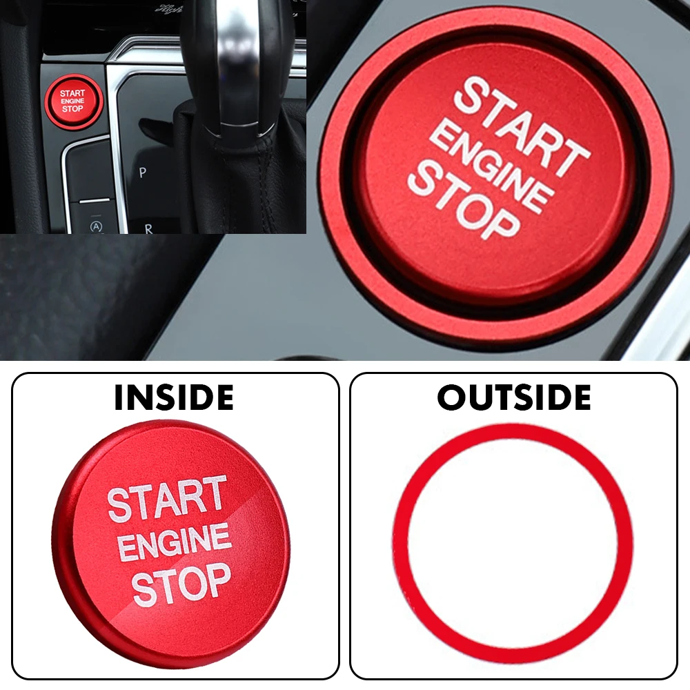 Car Engine Start Stop Button Ignition Sticker Cover Trim Decals For VW Volkswagen Arteon CC Passat B8 Golf 7 Magotan Jetta T-Roc