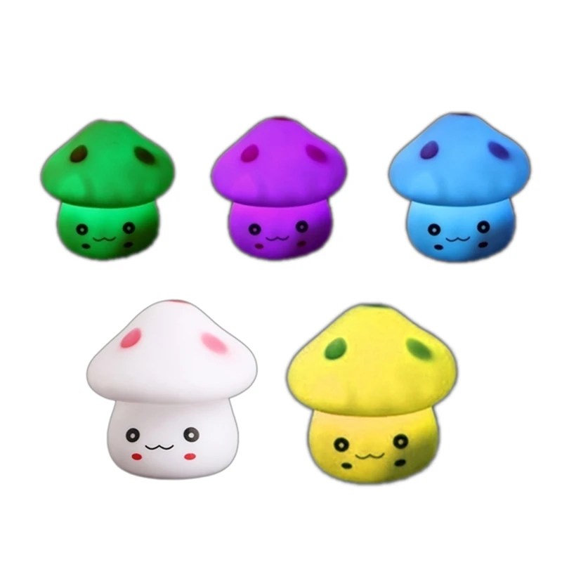 Pack Of 5,LED Novelty Lamp-7 Color Changing Night Light Romantic Mushroom Light For Home Bedroom Child Room,Lamp Decor