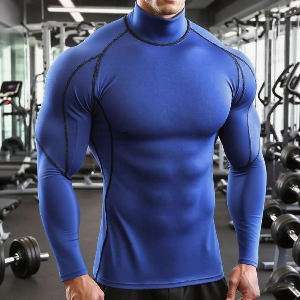 Men's Running T Shirt Sportswear Long Sleeve Male Tracksuit Elastic Rashgard Gym Fitness Tights Training Compression T-shirt Men image 2