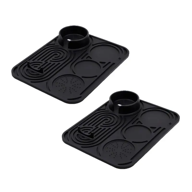 [B25B!】 Universal 2PCS Silicone Coffee Mat Non-Slip For Ninja Luxe Cafe& Other Machines Protects Countertops& Holds Accessories