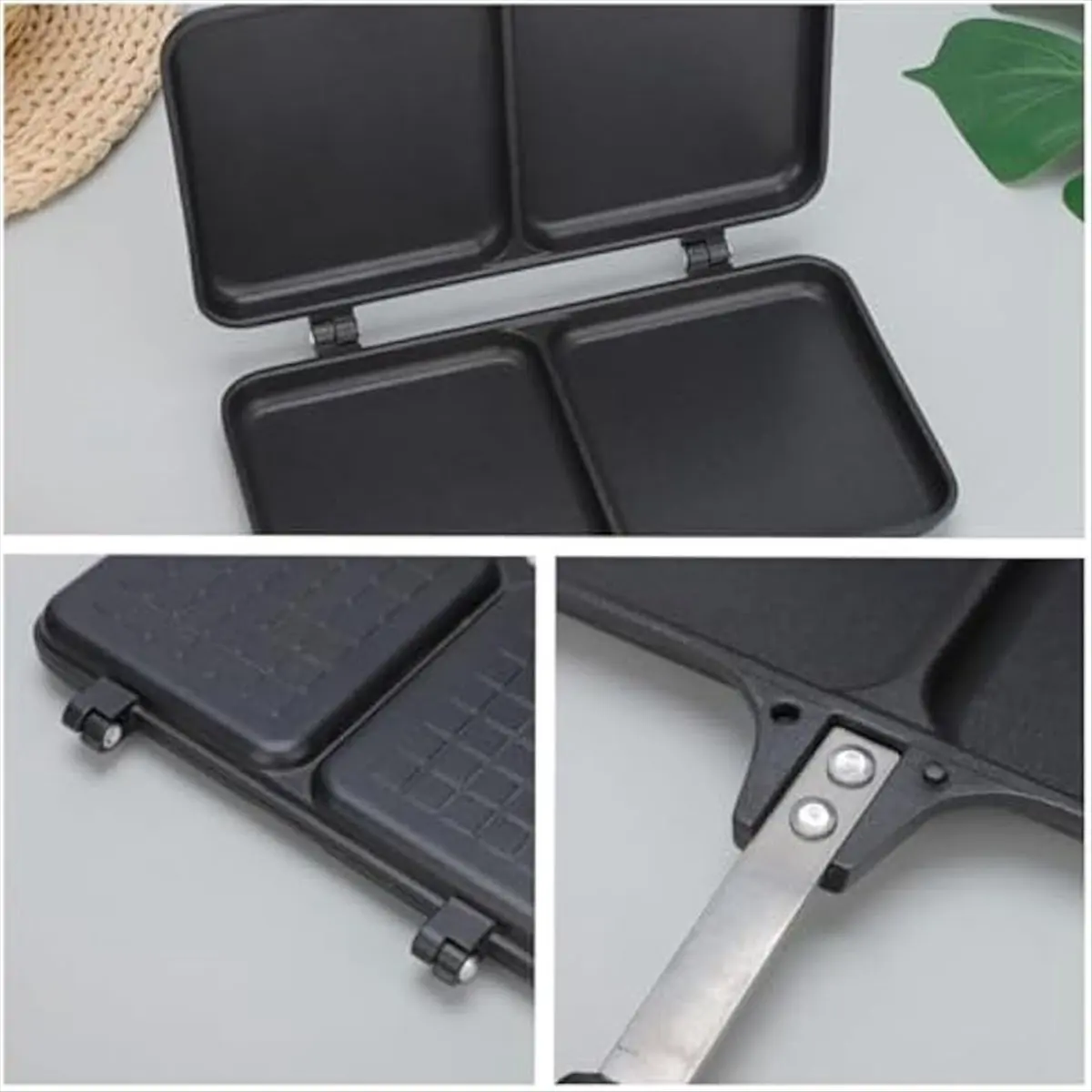 ABUA Toasted Sandwich Maker,Double-Sided Toaster Pan Non-Stick Cheese Melter Grill, Thermal Sandwich Maker for Kitchen