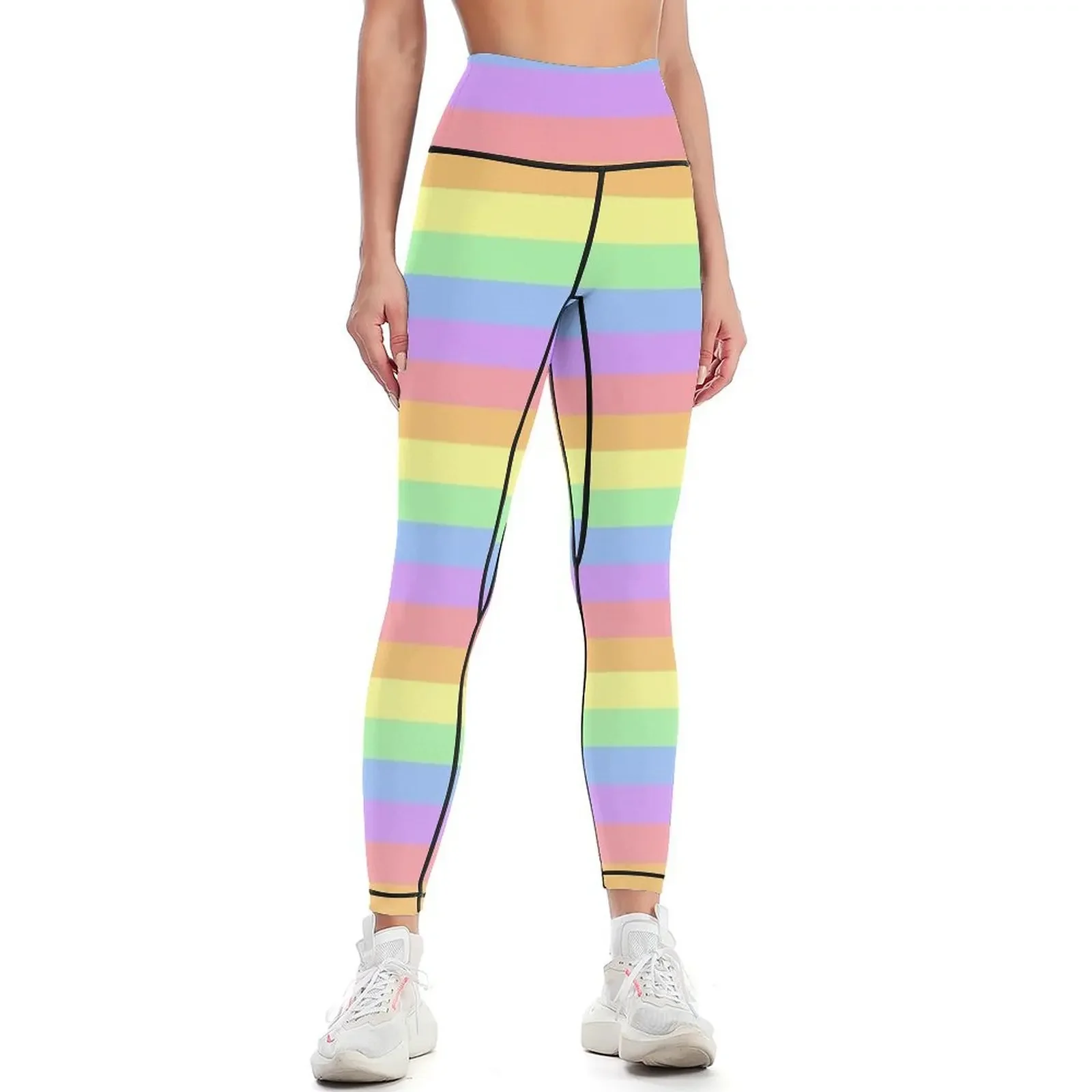 Pastel Rainbow Pride Colours Leggings Fitness's gym clothes gym's clothing Womens Leggings