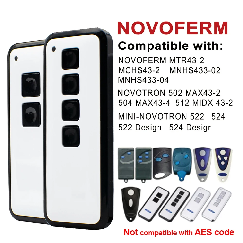 NOVOFERM Garage Door Remote Control NOVOFERM MINI-NOVOTRON 522 524 433.92mhz Rolling Code Gate Remote Control Keychain