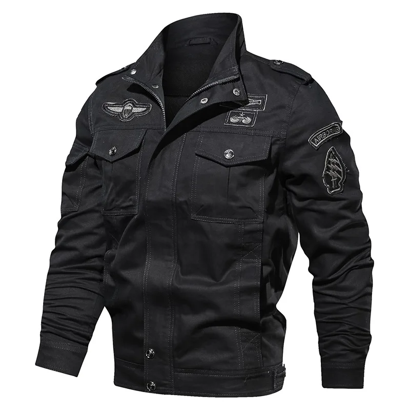 Men\'s Military Loose Jacket Casual Cotton Workwear Bomber High-Quality Design Autumn Collection for Males