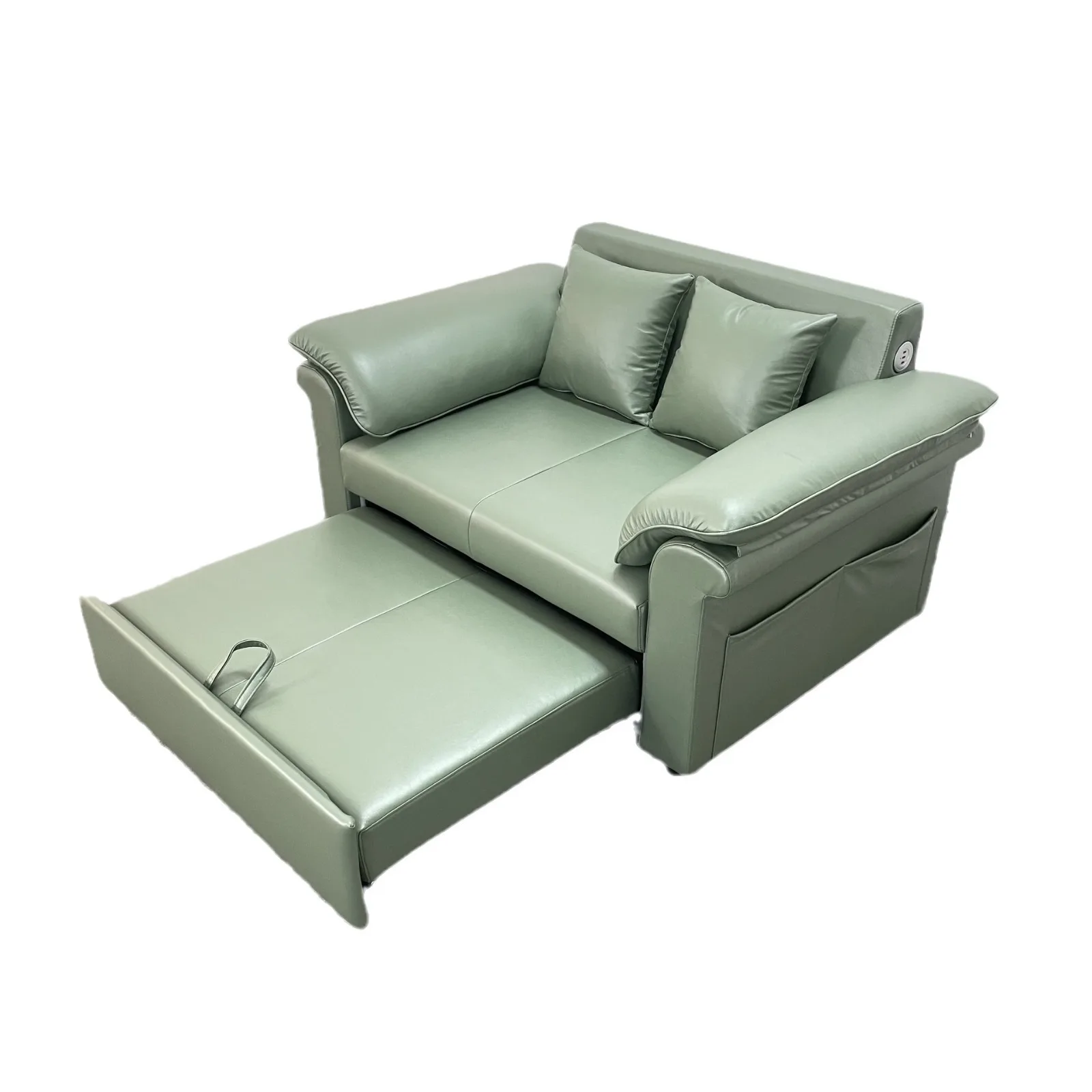 CX straight row microfiber leather dual-purpose sofa bed apartment living room small apartment multi-function