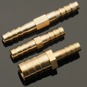 Brass Straight Hose Pipe Fitting Equal Barb 4mm 5mm 6mm 8mm 10mm 12mm 16mm 19mm 25mm Gas Copper Barbed Coupler Connector Adapter