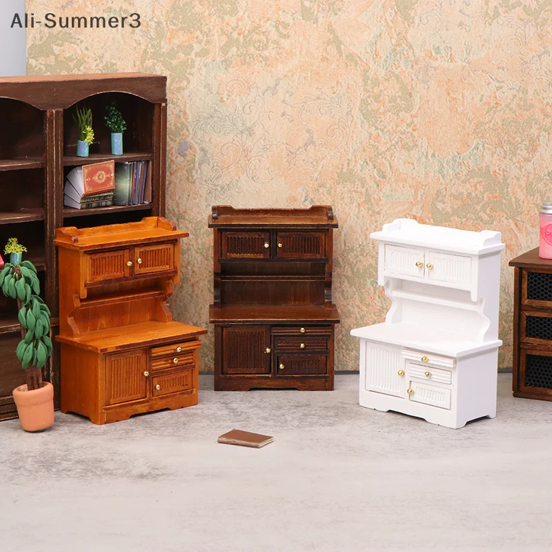 HMA76-1/12 인형집 미니 사이드보드 책장 인형 집 미니어처 주방 가구 장식 장난감 인형 집 생활 장면 액세서리