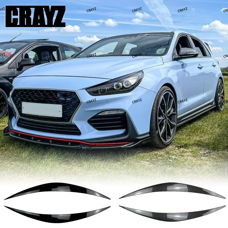 

For Hyundai Accessories I30 MK3 N N-Line RS 2017 2018 2019 2020 Headlight Headlamp Eyebrows Eyelid 3D Decoration Trim