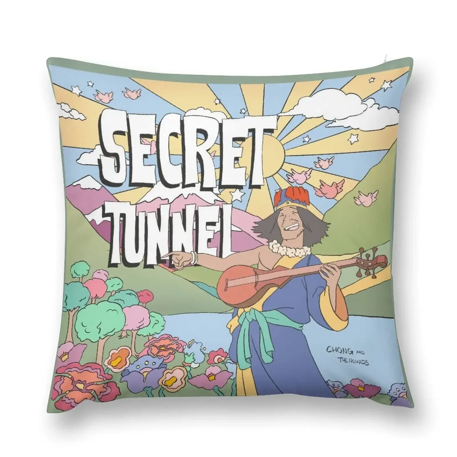 Secret Tunnel by Chong and the Nomads Album Cover Throw Pillow Ornamental Pillow Elastic Cover For Sofa pillow