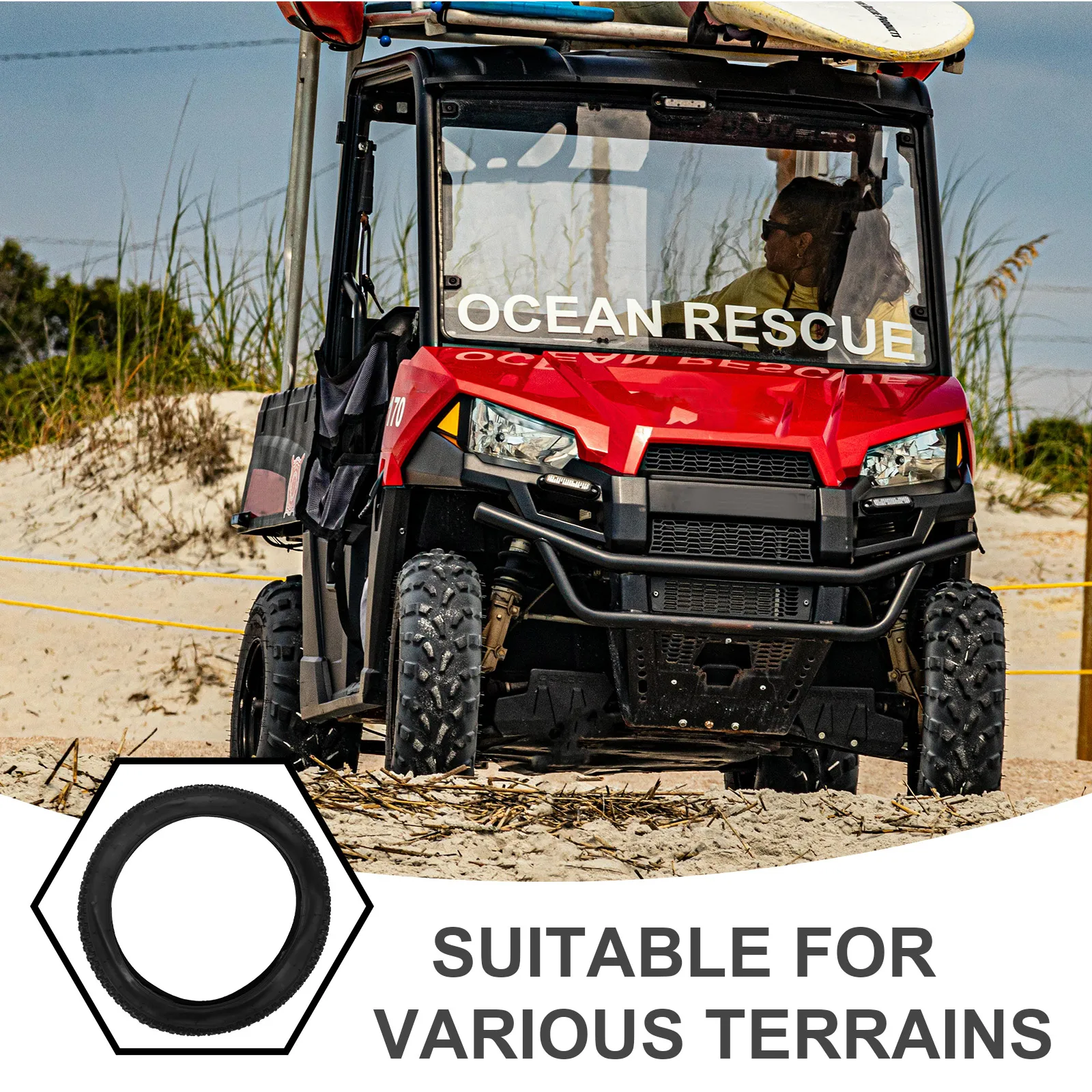 Pneumatico di ricambio per motoslitta in gomma resistente alla foratura per parti di ruote per motoslitta con stabilità di sabbia e neve fuoristrada