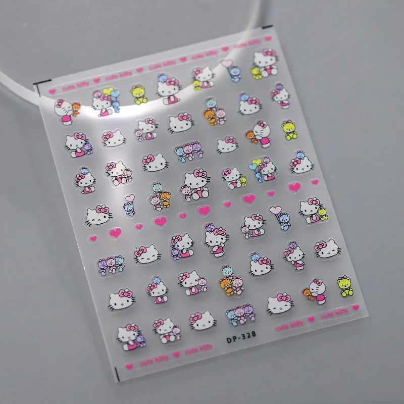 1PCS 5D 헬로 키티 네일 스티커 Sanrio 애니메이션 네일 아트 용품 Kurome Melody Pochacco 네일 아트 스티커 네일 액세서리