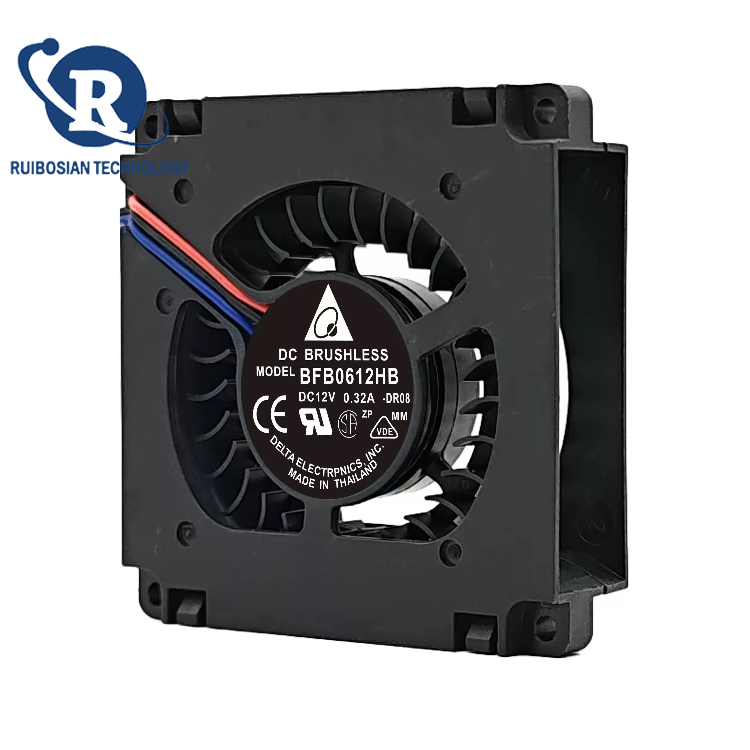 Delta BFB0612HB 6CM 6015 12V 0.32A 3-wire Double Ball Side Centrifugal Turbine Cooling Blower