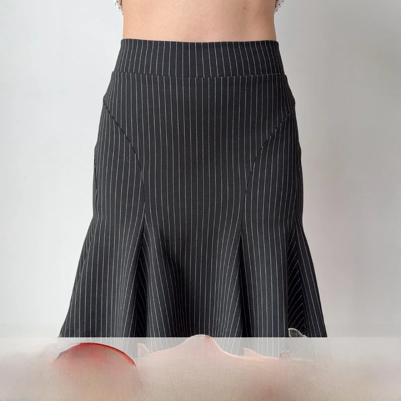 Go GirlGo High Waist Slimming Fish Tail Skirt Vertical Stripes Women's  Skirt Short Skirt Autumn Collection