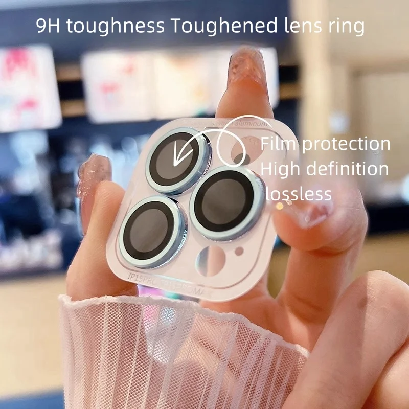 Full Cover Camera Lens Protection For iPhone 15 Plus 12 13 Pro Max 13 Mini Tempered Glass Metal Lens Protector Film Back Cover image 3