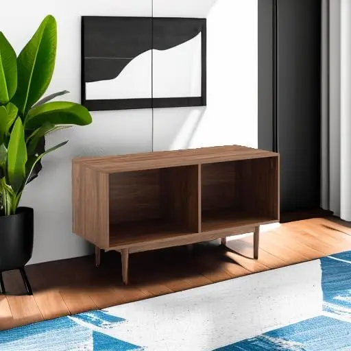 حامل تلفزيون لتخزين سجلات الفينيل المتوسطة من Liam ومركز الترفيه، وحدة تحكم الوسائط، الجوز