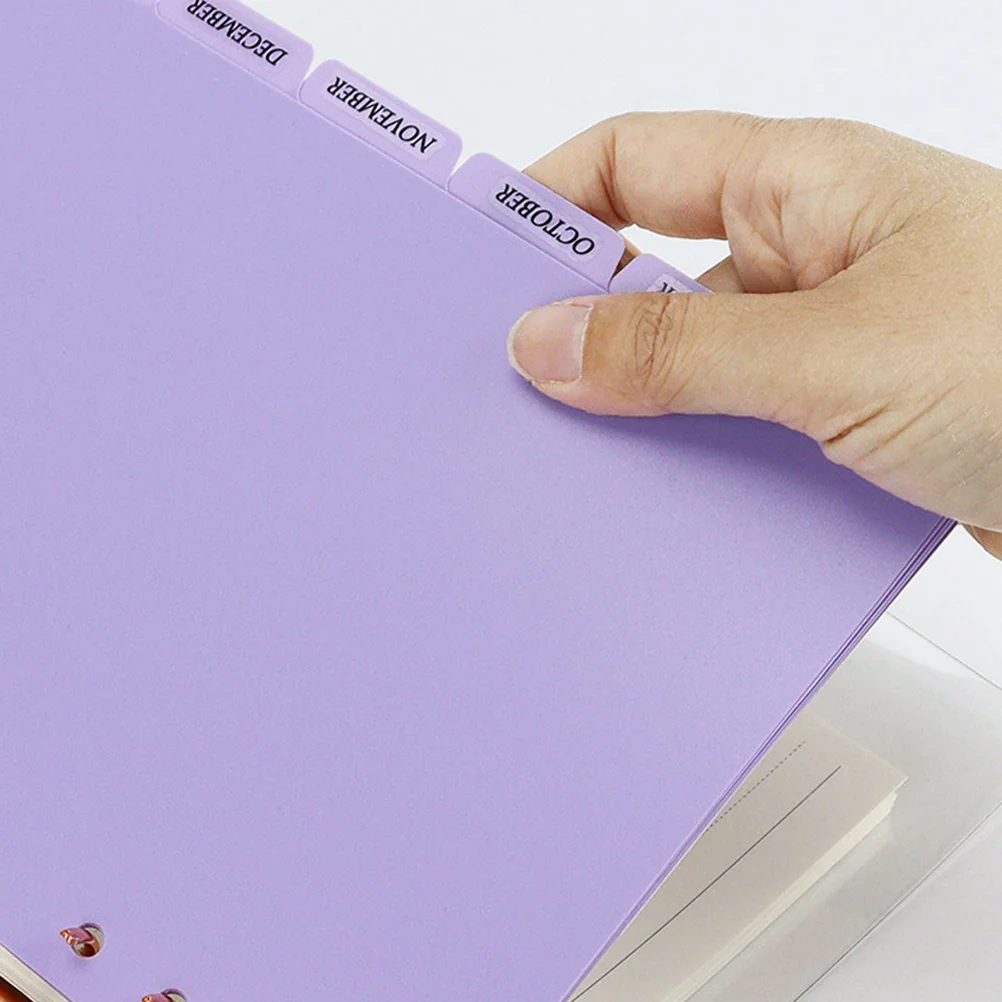 

8 Pcs Lilac Dividing Page Plastic Binder Tabs Index Divider Cute Dividers Numbered Pp Punched