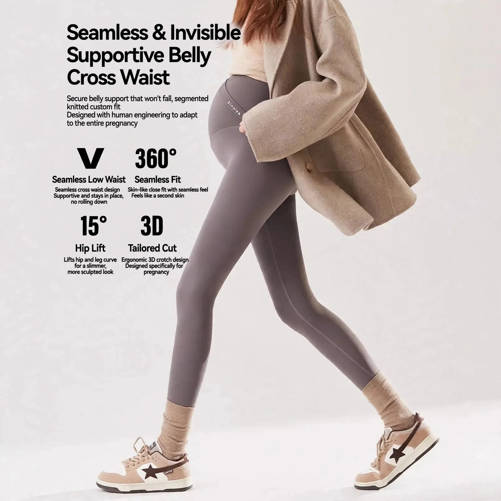 Maternity Leggings Nylon Nine Point High Elastic Plus Size Cross Waist New Autumn Winter Japanese Korean Casual Comfortable Pant