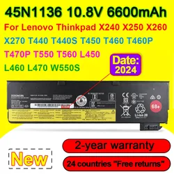 45N1136 Battery For Lenovo Thinkpad X240 X250 X260 X270 T440 T440S T450 T460 T470P T550 L470 W550S 45N1738 Laptop 6600mAh 68+