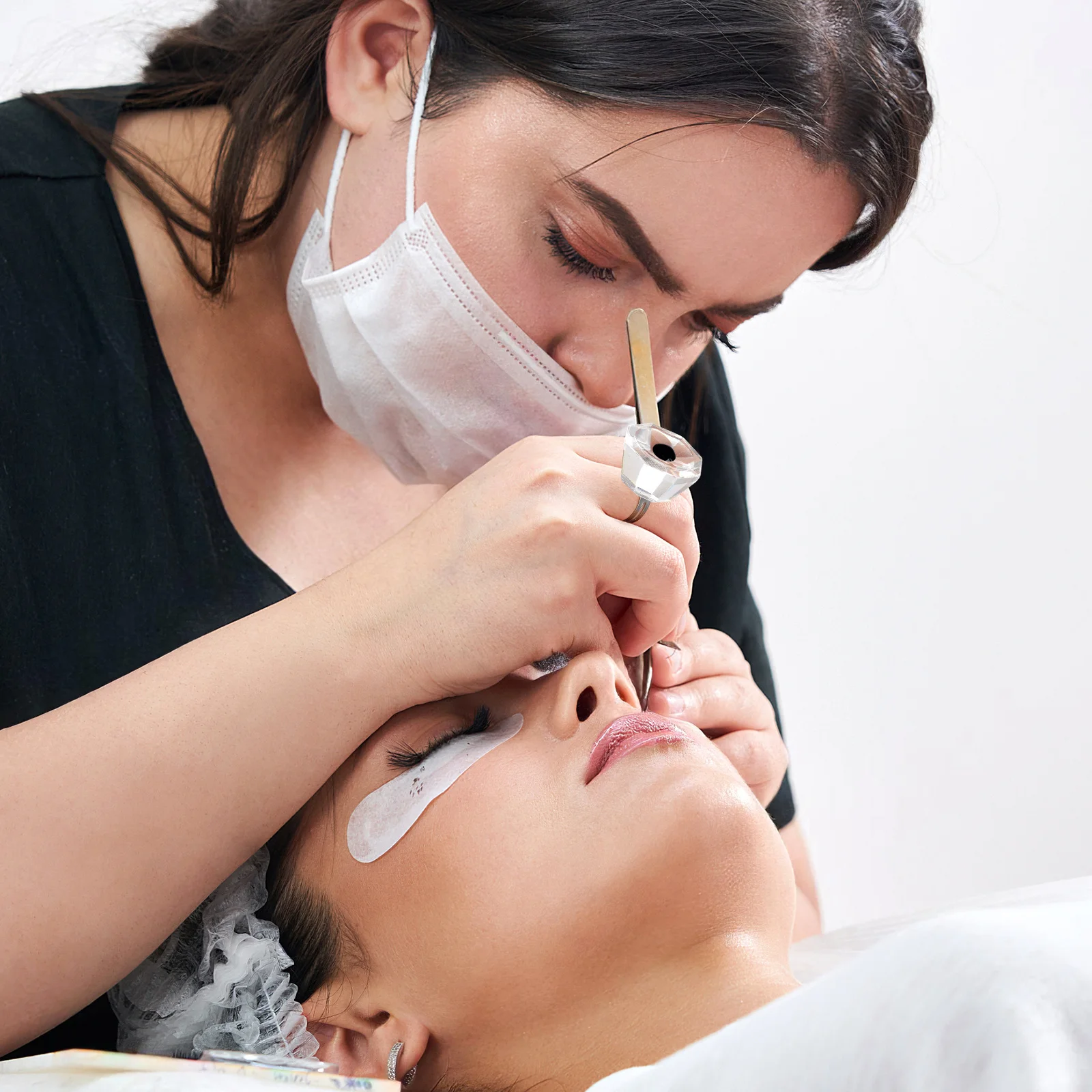 1개 속눈썹 메이크업 도구 컬러 컵 링 컵 잉크 홀더 경량 색소 용기 반영구용