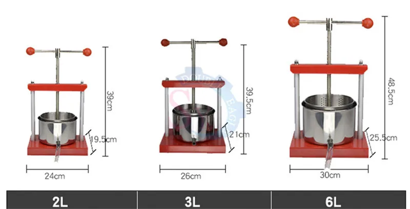 Wholesale price cheap 2L Manual juice pressing machine/Home stainless steel juicer self-brewing grape wine press machine
