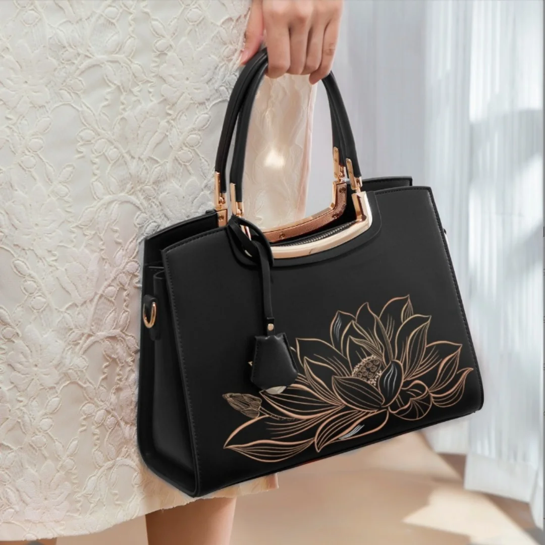 

Newest Designer Handbag with Embroidered Floral Pattern for Women