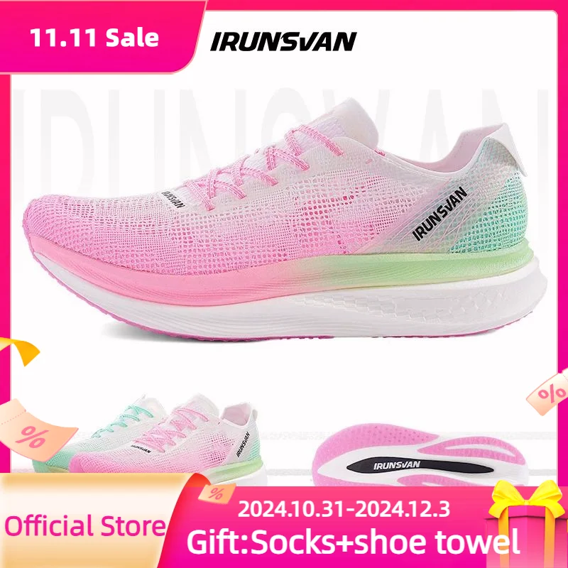 IRUNSVAN Professional Marathon Running Shoes 2024 Breathable Outdoor Sports Shoes Light Tenis Sneakers for Men Comfortable