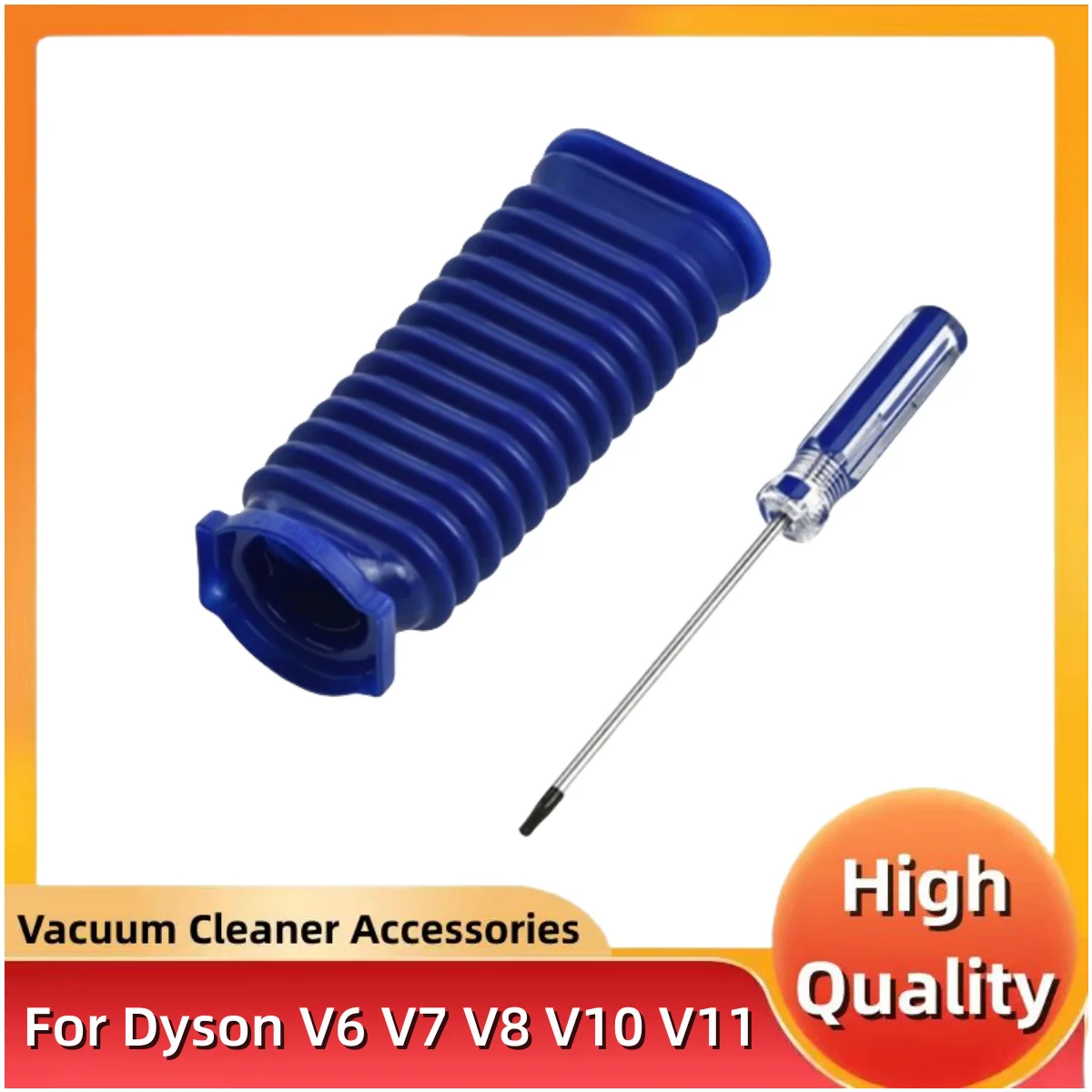 1 * Hose + 1 * Screwdriver Suitable For Dyson V6 V7 V8 V10 V11 DC74 Soft Velvet Roller Suction Blue Hose