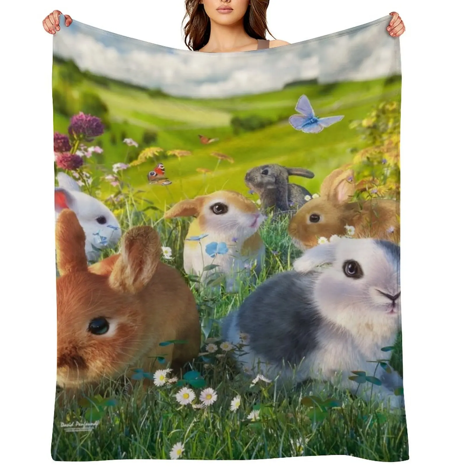

Bunnies Throw Blanket Shaggy Designers For Baby Soft Big Blankets