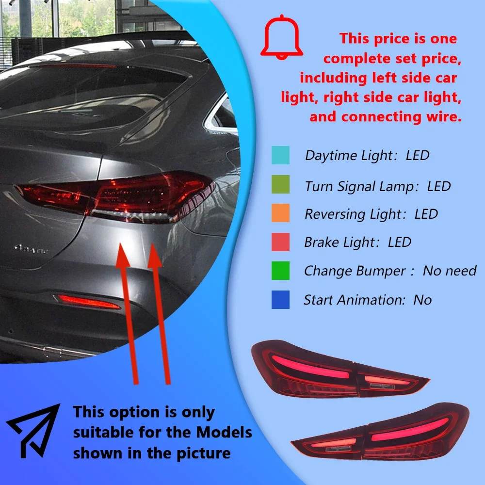 For Mercedes-Benz GLE Coupe 2020-2025 models Automatic Tail Light Assembly Upgrade 2025 Style LED Tail Lights Plug and play