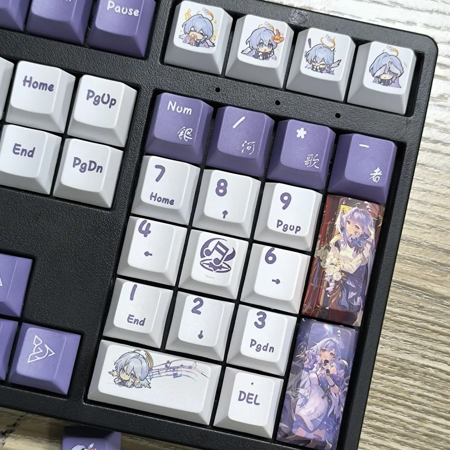 128 Toetsen/Set Spel Honkai: Star Rail Robin Schattig Meisje Pbt Keycaps Anime Games Key Caps Cherry Hoogte Voor Diy Mechanische Toetsenborden