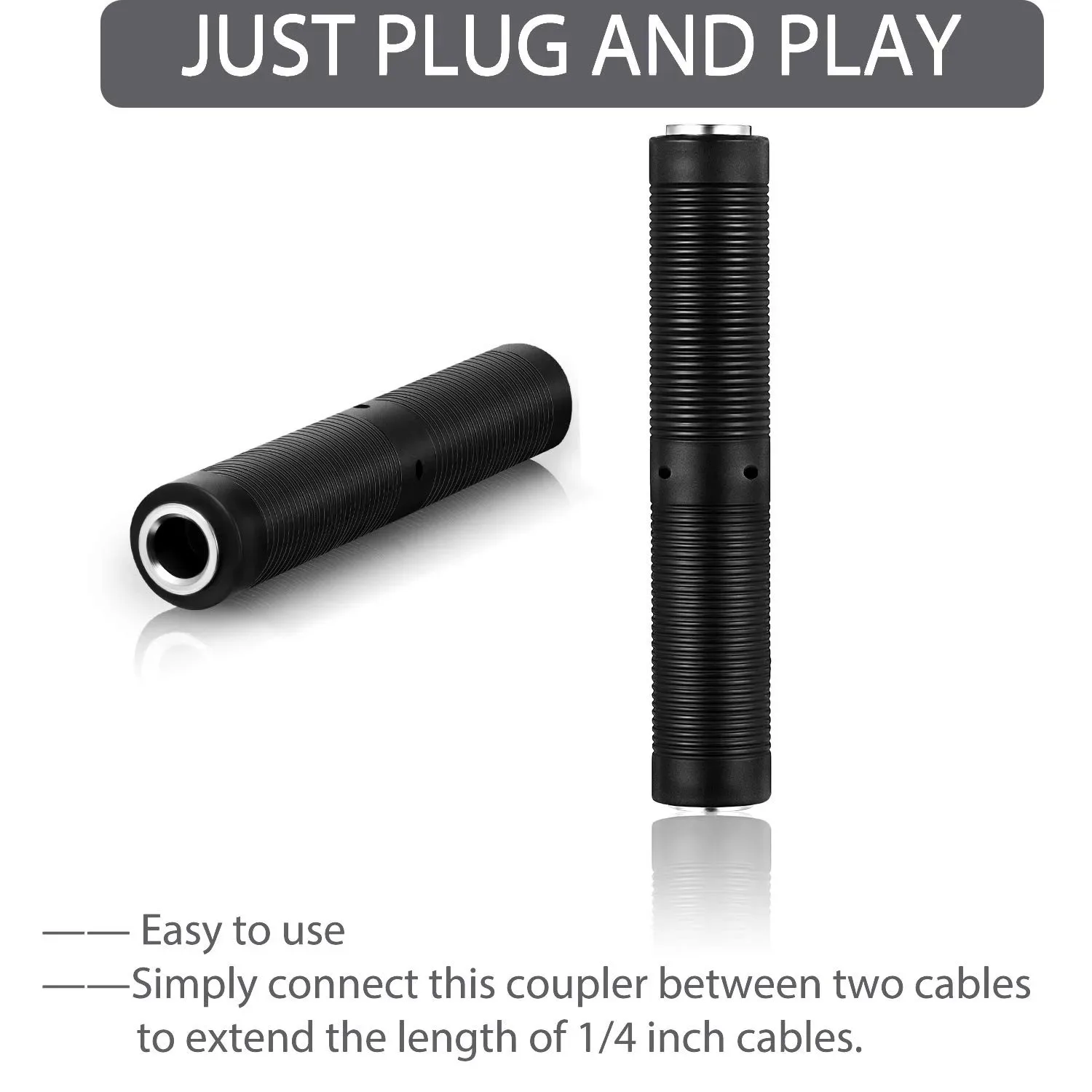 1/4 6.5 مللي متر TRS ستيريو و TS أحادية مهايئ الرافعة النجار ، 6.35 مللي متر أنثى إلى أنثى تمديد موصلات ل مكبر للصوت المتكلم الغيتار #3